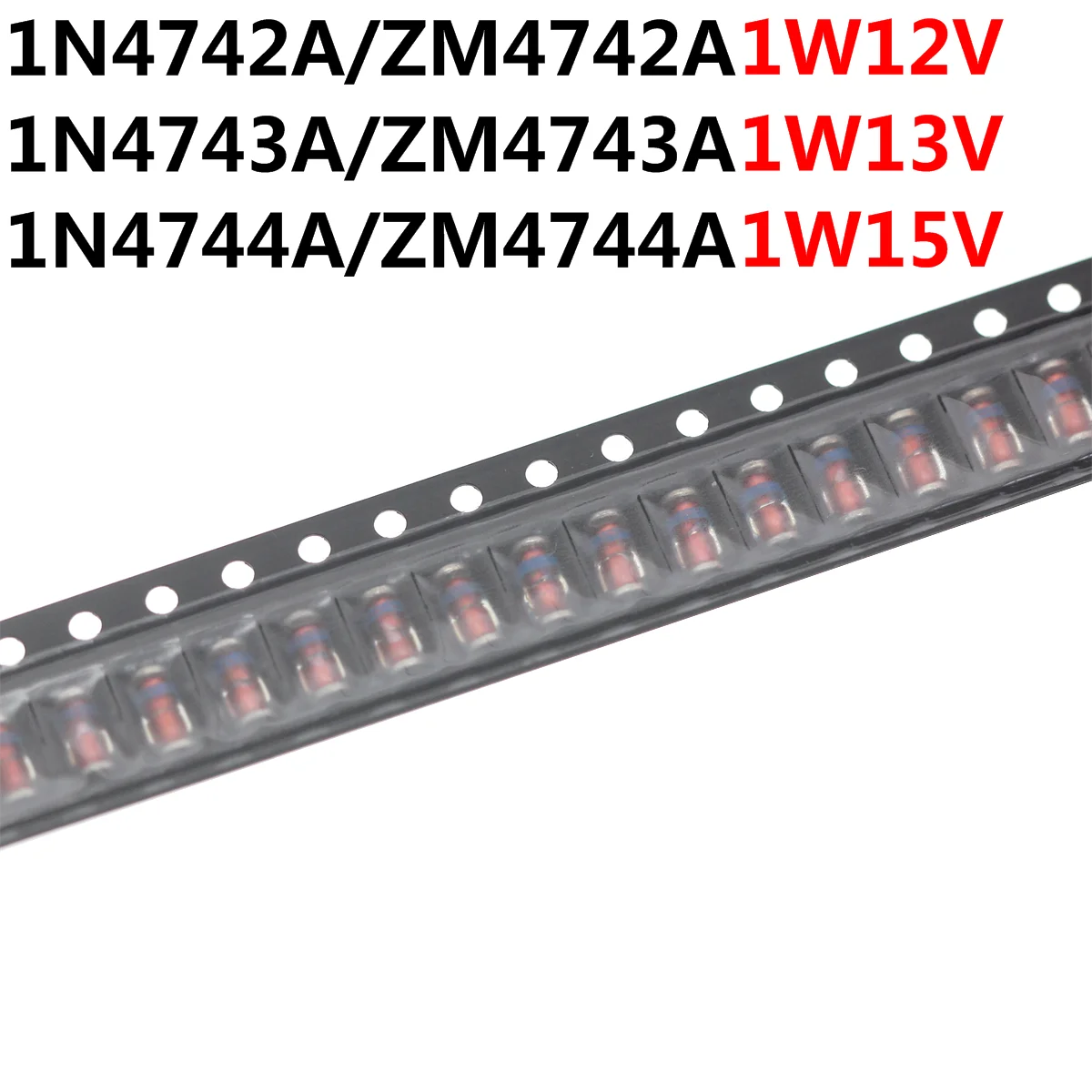 100PCS 1W ZM4742A 1N4742 12V ZM4743A 1N4743 13V ZM4744A 1N4744 15V LL-41 SMD zenner diode