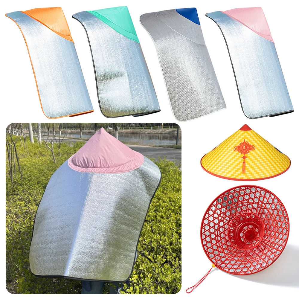 Agriculture Farming Hats - หมวกกันแดดแบบมีผ้าคลุม ขนาดใหญ่พิเศษ สำหรับงานเกษตร หมวกป้องกันแสงแดดและรังสียูวี หมวกไม้ไผ่หนา สำหรับทำสวน