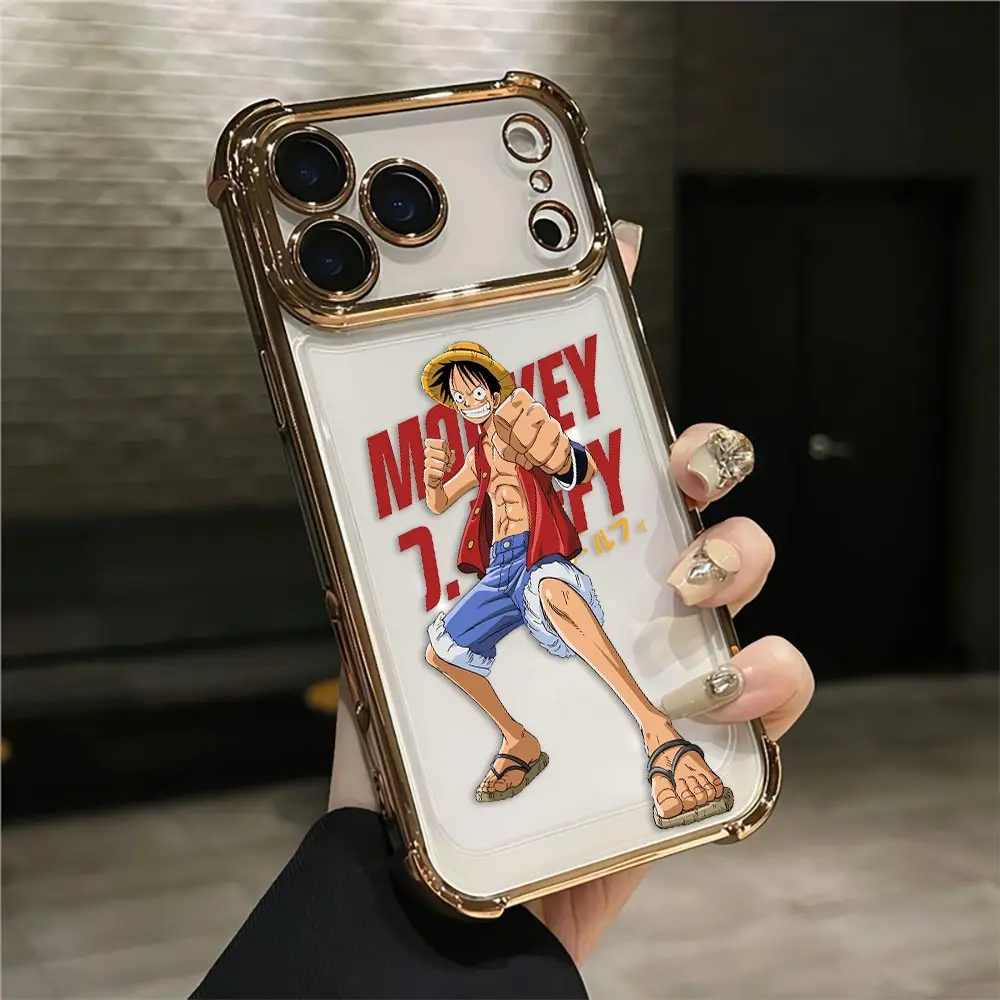 Gear 5 Luffy One P-Piece Cover Clear Plating Phone Case For iphone Apple 17 17E AIR 16E 16 15 14 13 12 11 Pro Plus XR Max Funda view 5