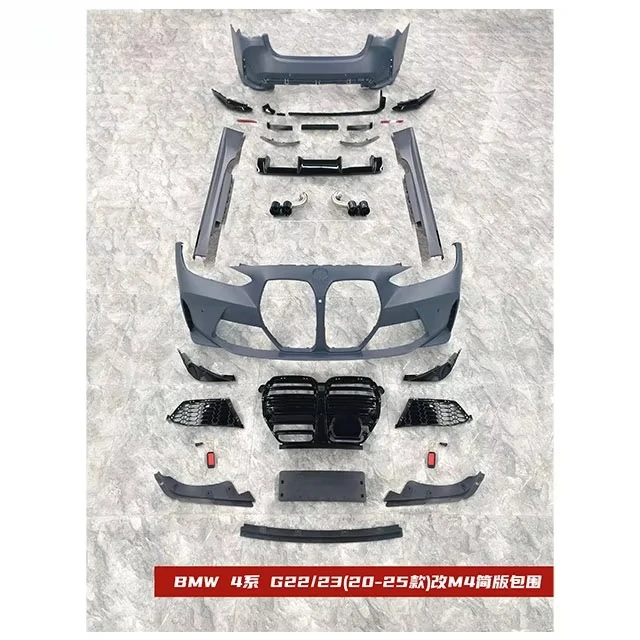 New Car Parts Front/Rear Bumper Kit with Clips for 4 Series G22/G23 2021-2023 M4 Upgrade