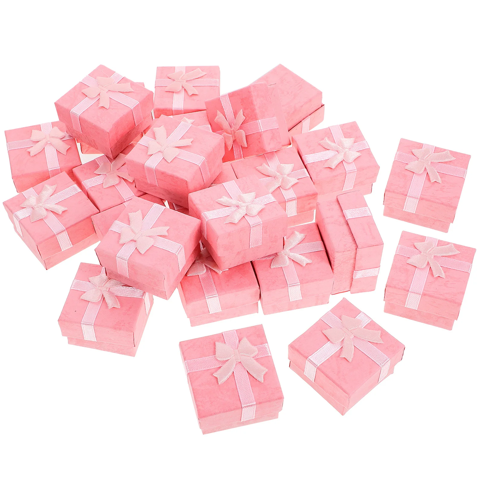 24 قطعة من صناديق المجوهرات الأنيقة باللون الوردي للأقراط والقلائد والأساور والبناء الصلب وديكورات حفلات الحلوى وصناديق المجوهرات