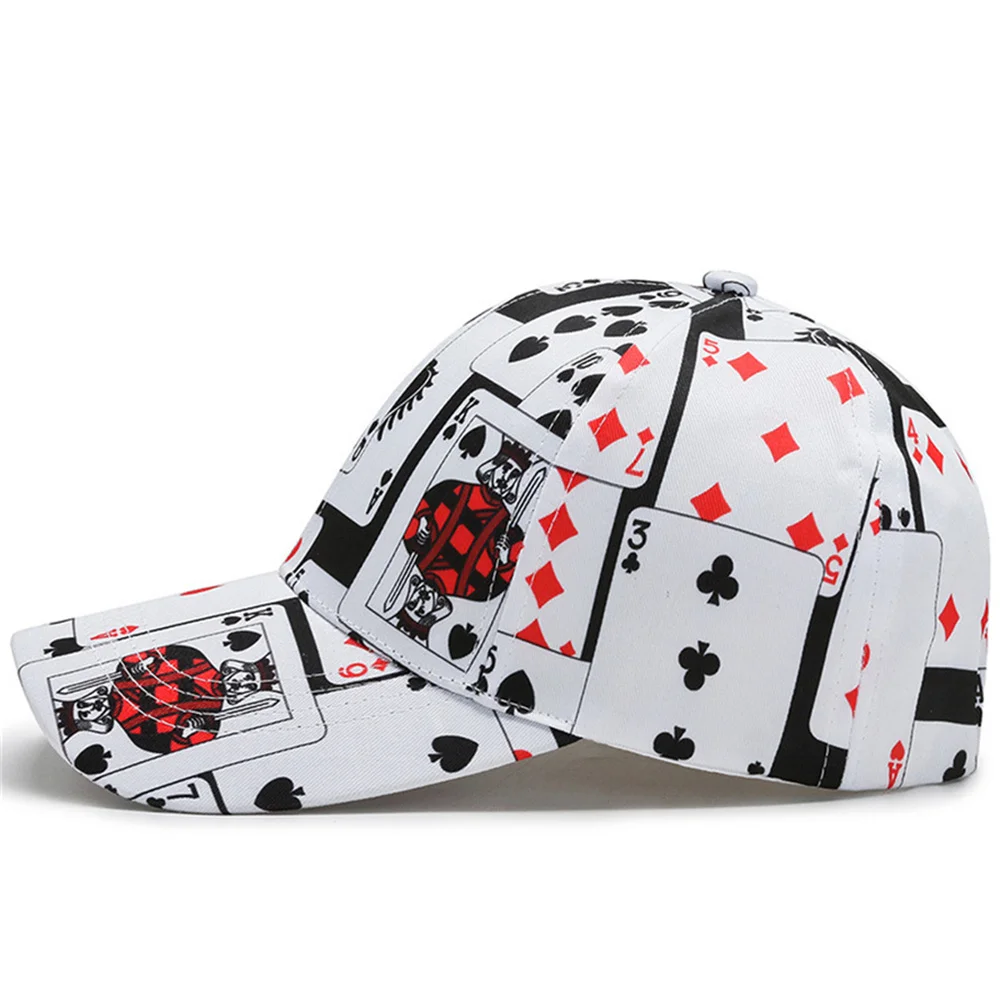 Summer Autumn Unisex Trend Print Poker Chain Letter Element Baseball Cap for Men Women Street Outdoor Hip Hop Snapback Hat q252