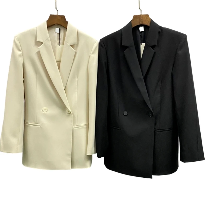 

24 suit jacket Nordic minimalist wind profile double breasted shipment black beige white XS-L