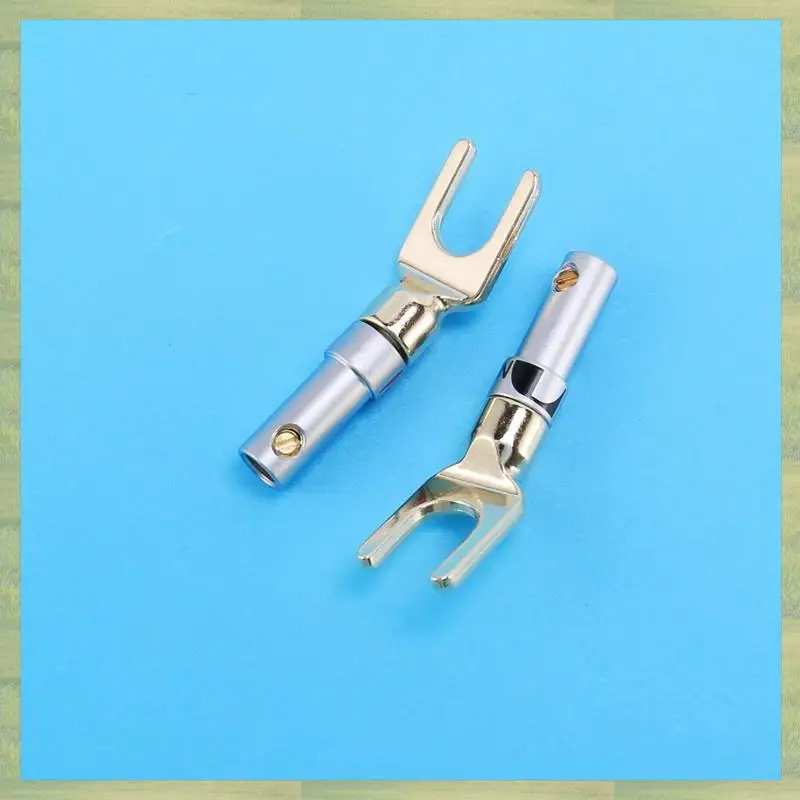 N15R-Y التوصيل 45 درجة محطة المجرف موصل لأسلاك مكبر الصوت DIY / سلك توصيل مكبر الصوت DIY - حزمة من 24 (12 أسود + 12 أحمر)