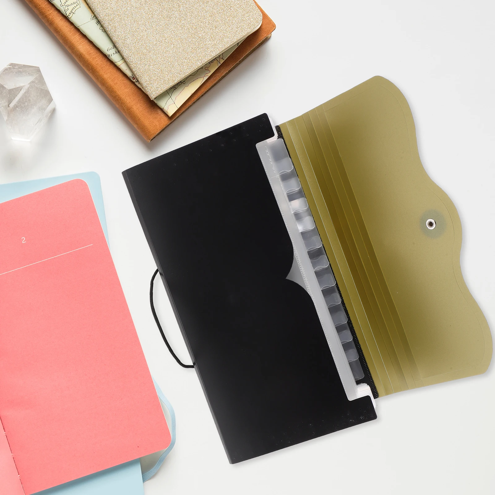 

Receipt Storage Bag Multifunctional Folder Organizer for Documents Invoices Checks B5 Paper Lightweight Portable with Multiple