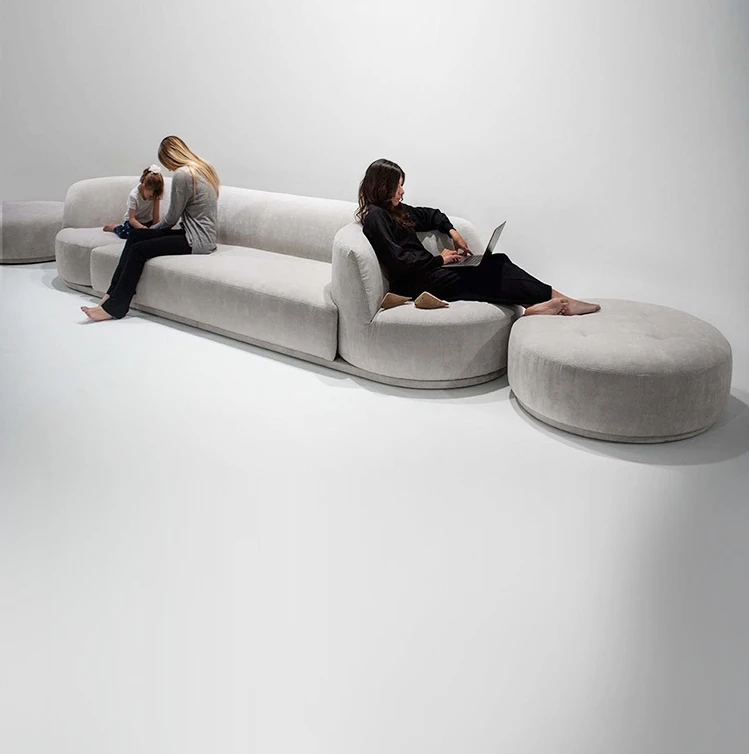 Fabric sofa special-shaped corner work can be rotated