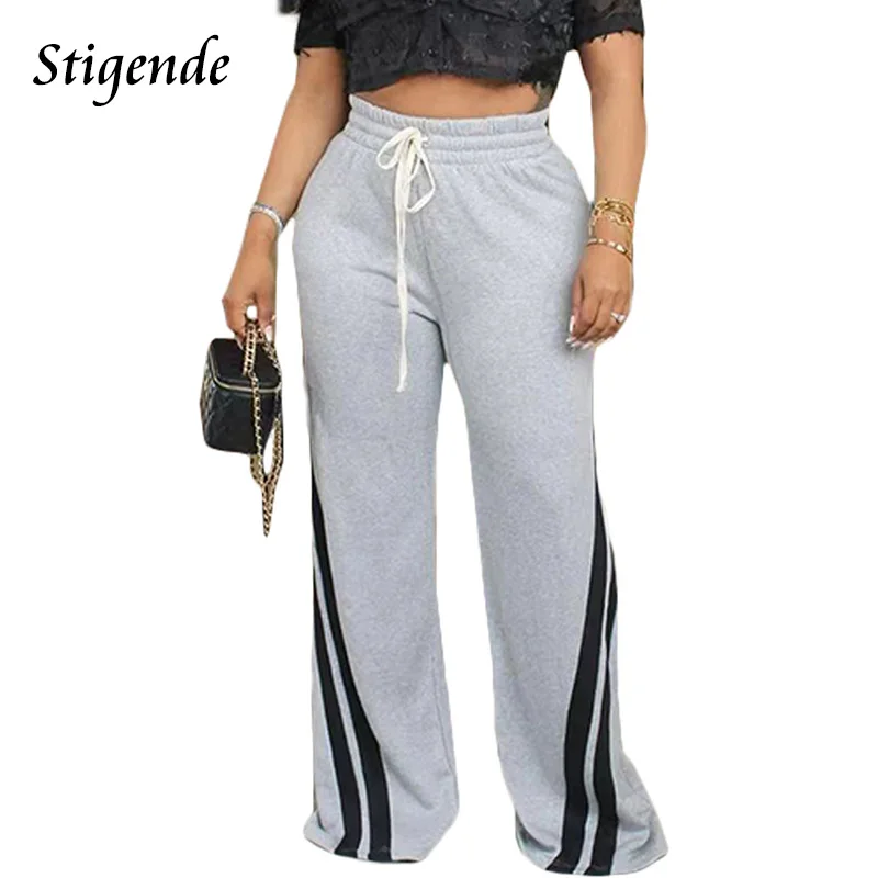 

Stigende Drawstring Loose Palazzo Pants Women Wide Leg Joggers Sweatpants