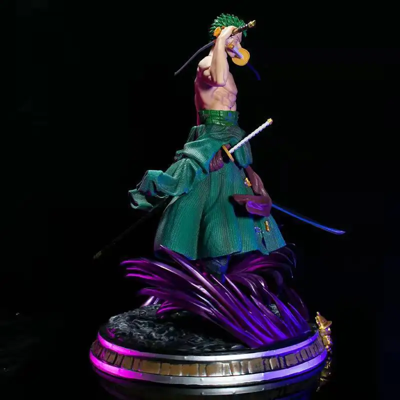 One Piece Jumbo Phantom Zoro Due sculture a testa incluse Figura anime Modello Collezione di statue Decorazione desktop Ornamento