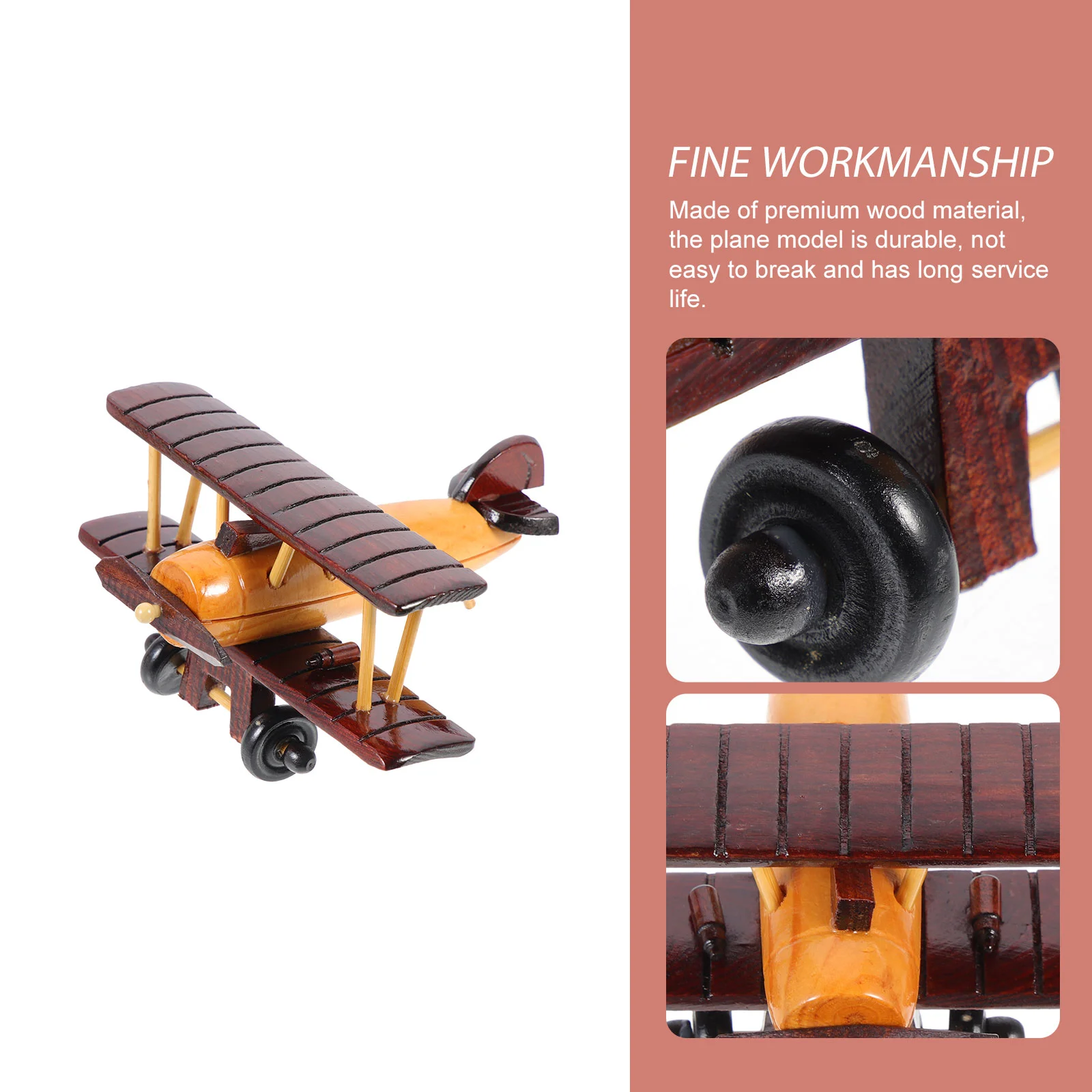 Retro Wooden Plane Decoration Vintage Airplane Model Novel Wooden Plane Model Adorn