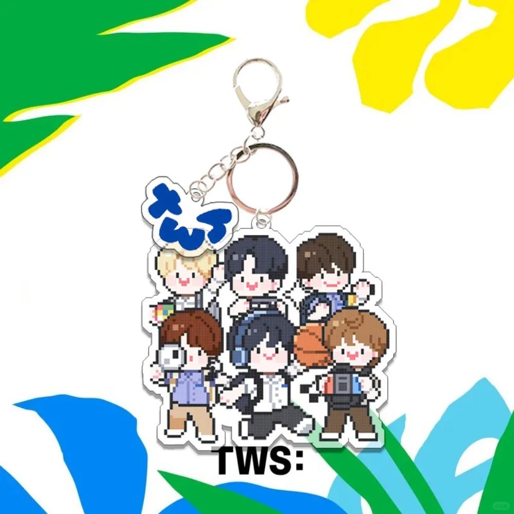 Kpop Group Album CRUB Cartoon Acrylic Keychain Hanging Backpack Keyring HANJIN SHINYU DOHOON Decorative Accessories Ornament