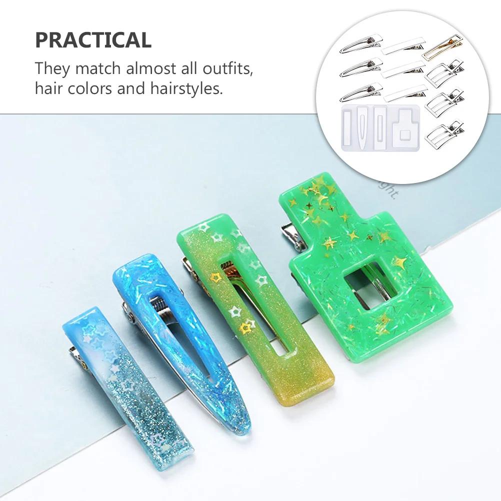 

1 Set Silicone Hair Pin Casting Mold For Diy Jewelry Making Epoxy Resin Pendant Craft Teens Gift Portable Durable Design
