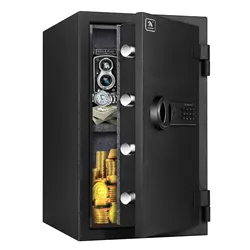 TIGERKING Fireproof Safe, FPSD51 1.8 Cubic Feet Large Steel Money Safe Home Safe with Digital Lock for Cash Jewelry