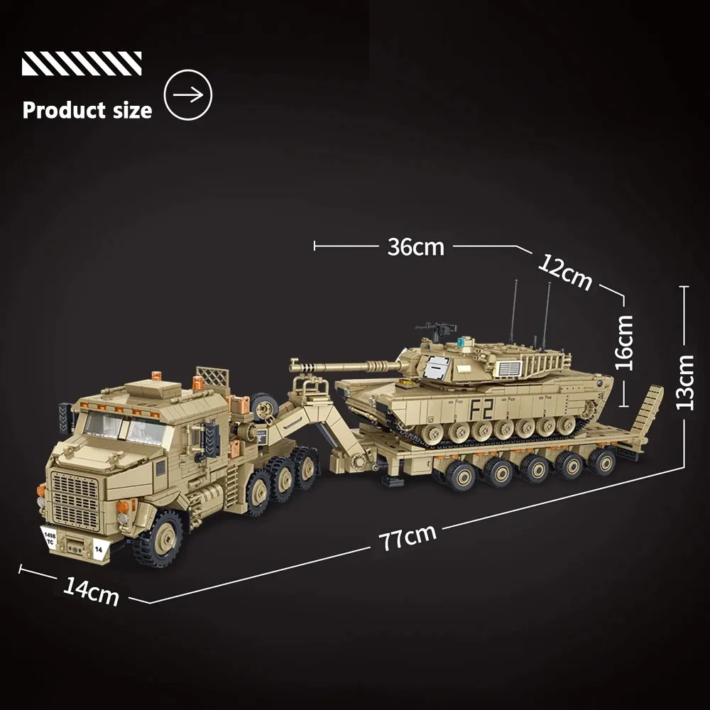 3580PCS Military M1070 Gepanzertes Fahrzeug Bausteine Set, Transporter Tank Träger Auto Montage Ziegel Modell Kit Erwachsene Kinder Geschenk