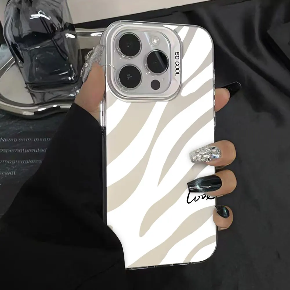 Color Case For iPhone 16 15 14 13 12 11 Pro Max X XR XS Max 7 8 Plus SE 2023 2022 2020 Cover IMD Shockproof Luxury Stripe Fundas