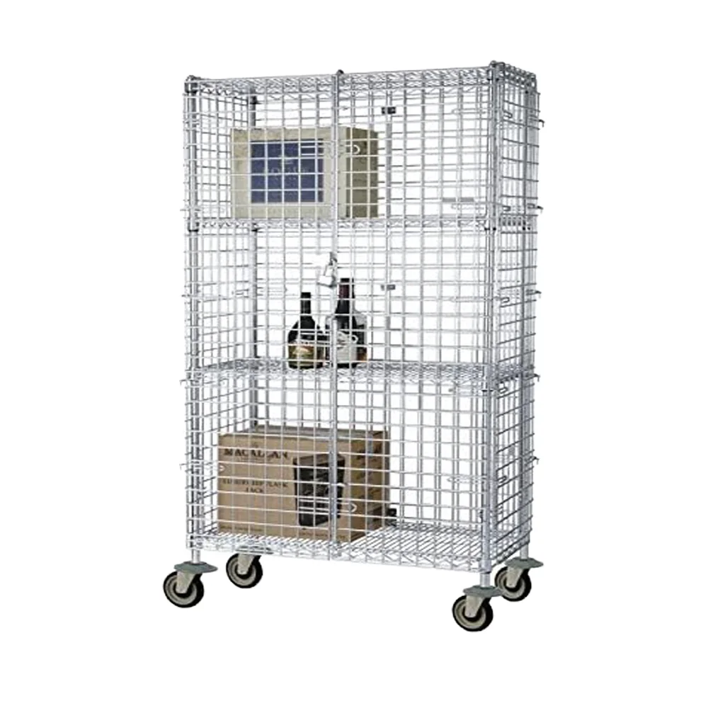 

Four-Layer Steel Shelf Unit Safety Cage Load-Bearing Capacity Chrome Plating Reinforced Frame Holder Storage Racks