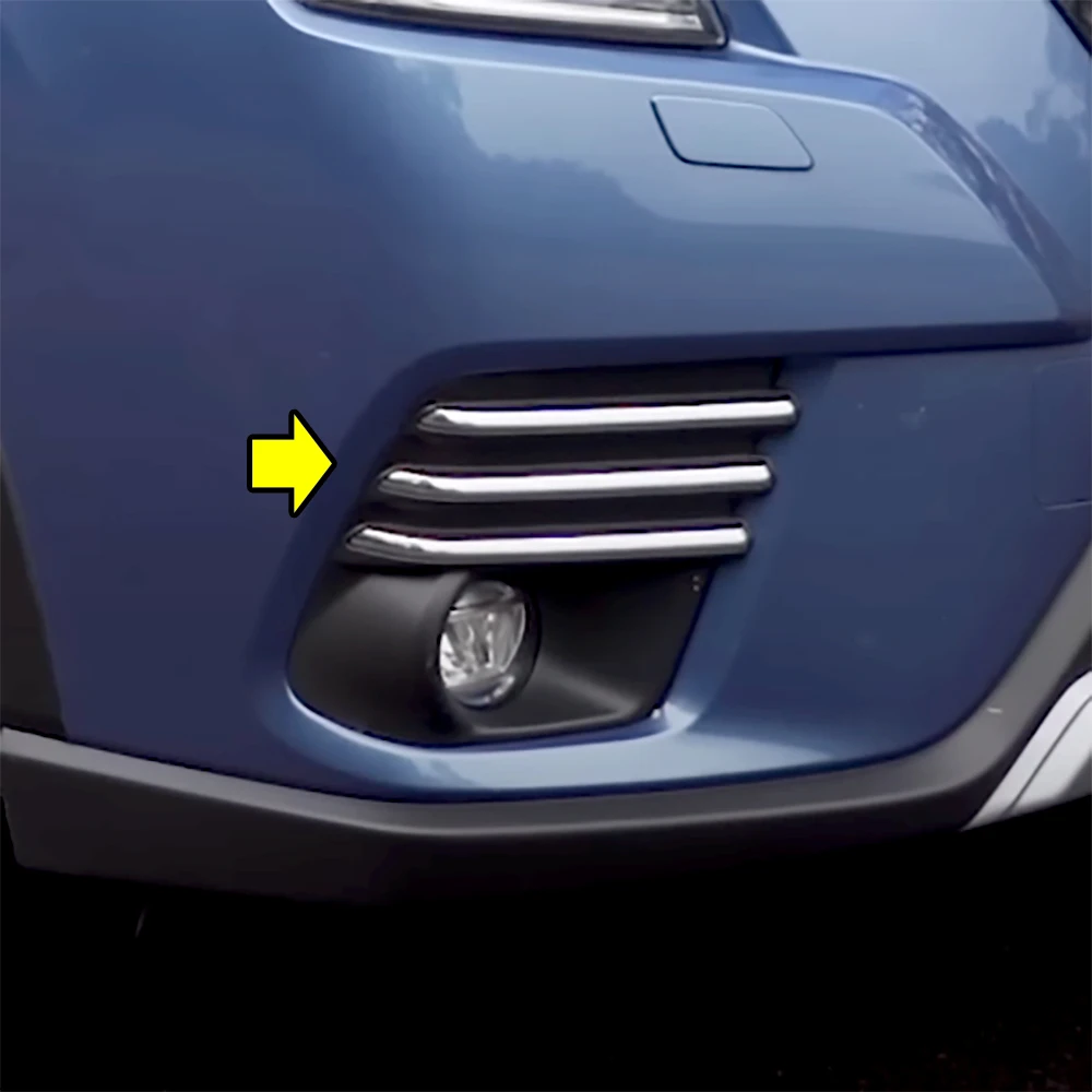 

6PCS Chrome Plating Front Bumper Fog Light Trim Mouldings For 2022 2023 Subaru Forester Accessories Car Sticker