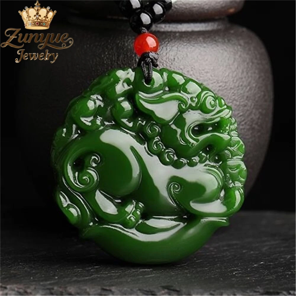 

Natural Hetian Jade Carved Lucky Pi Xiu Jade Pendant Luxury Quality Jewelry Fashion Jewelry Exquisite Elegant Charms Popular