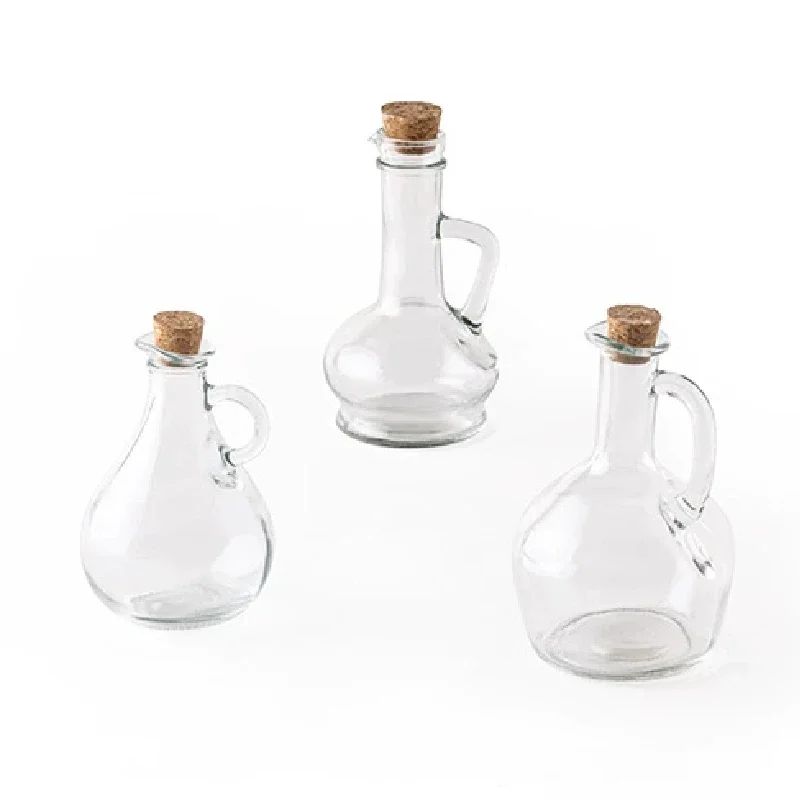 1pcs Kitchen Glass Oil Jug Round Cork Olive Oil Jug Transparent Glass Bottle Seasoning Tool Kitchen Supplies Seasoning Bottle