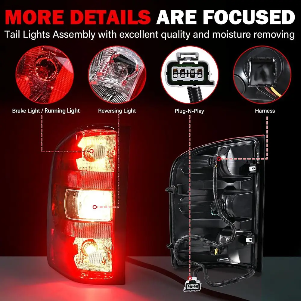 Комплект левых и правых задних фонарей Chevy Silverado 1500 2500 3500HD для моделей 2007-2014 гг.