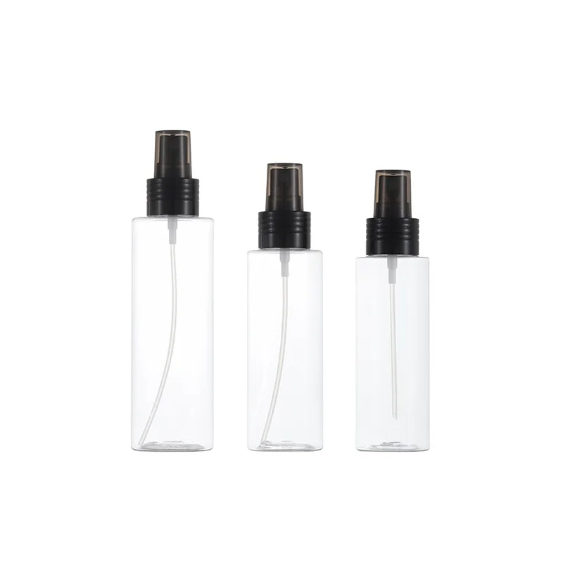 

20Pcs Mist Spray Bottle Flat Shoulder Clear PET 100ml120ml150ml200ml250ml3oz7oz8oz Cosmetic Empty Aluminum Black Pump Bottles
