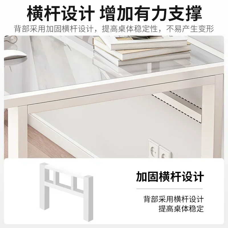 Design Style Computer Desk Desktop Tempered Office Glass Table Modern Minimalist Student Desk Home Desk Table