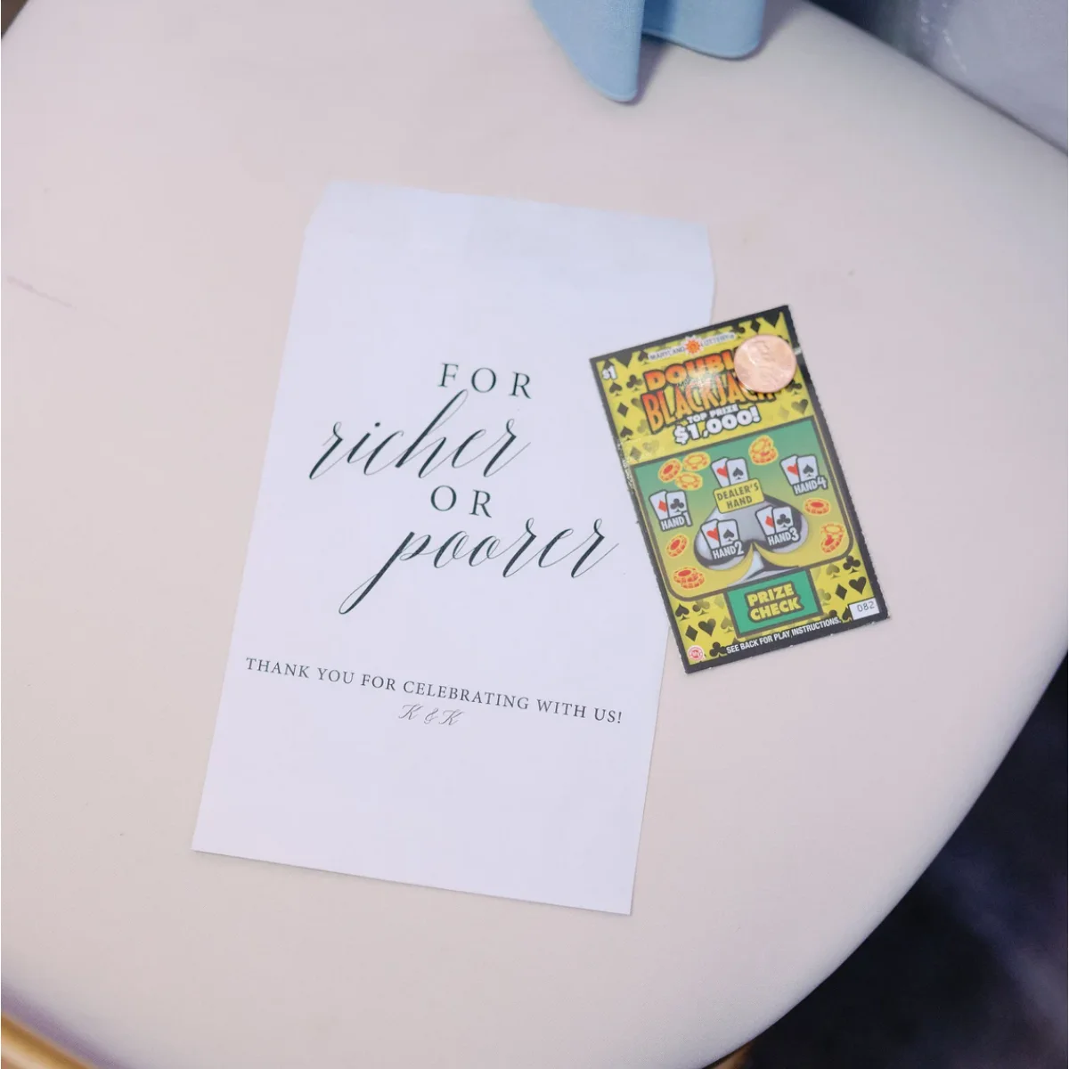 For Richer or Poorer | Scratch Ticket Wedding Favor Bags - Lotto Ticket Bags - Lottery Ticket Holders Lottery Tickets Wedding