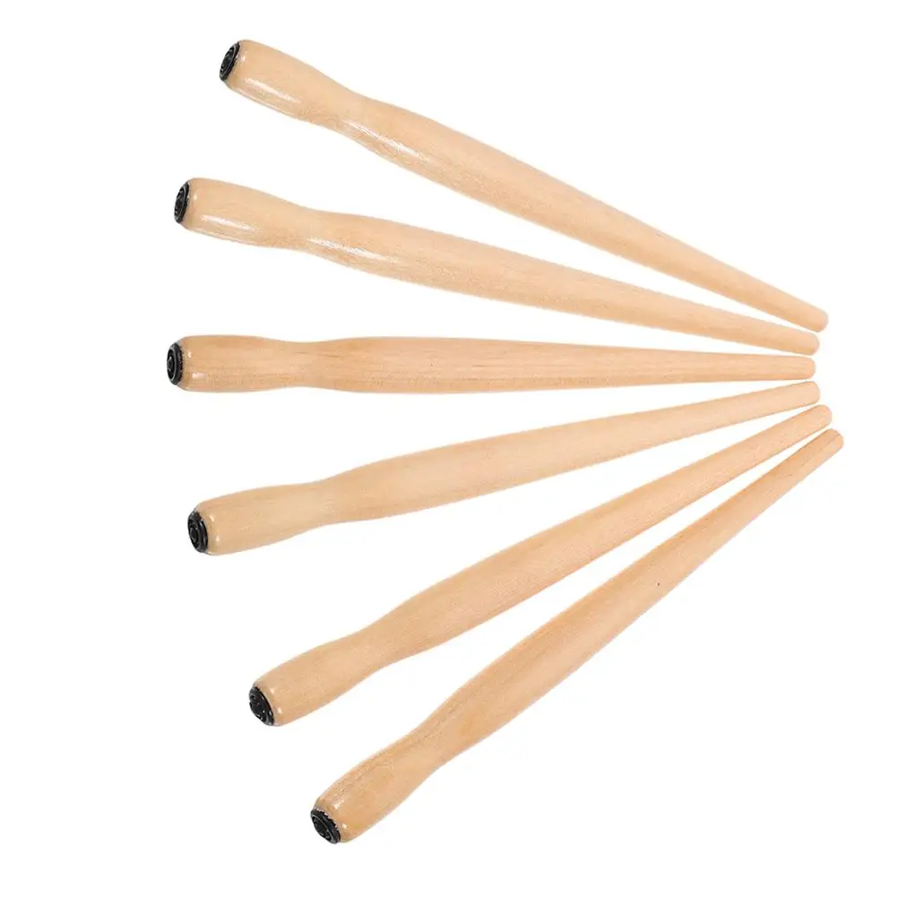 

6 Pcs Dip Pen Holder Calligraphy Fountain Nibs Wood Comic Painting Supplies Ergonomic Versatile Cartoon St