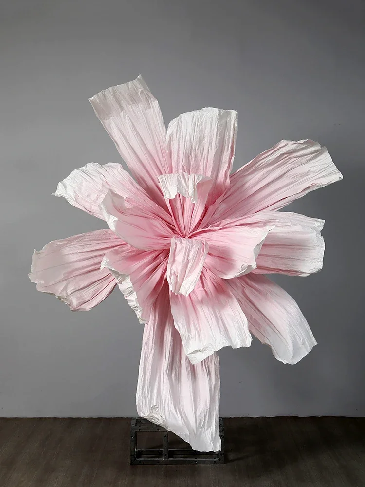 New wedding giant paper flower handmade pleated paper art plastic flower large wedding paper flower custom background