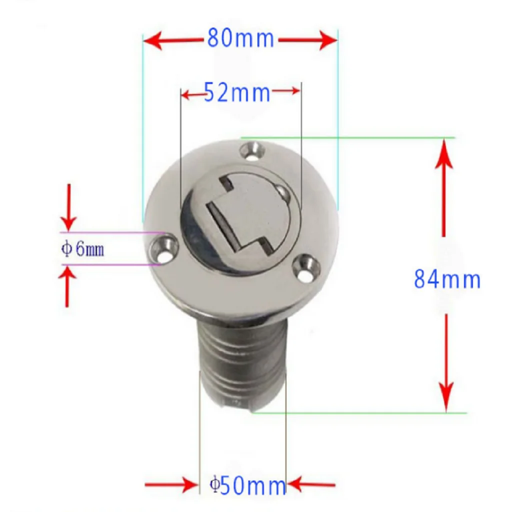 Stainless Steel 316 Boat Deck Gas Filler w/ Keyness Cap for Boats - 50mm 2 inch