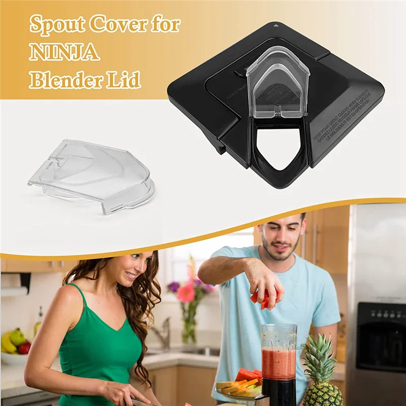 Nuovo coperchio beccuccio da 2 pezzi per coperchio frullatore Ninja, parti di ricambio per frullatore Ninja coperchio brocca da 72 Oz coperchio beccuccio con patta, trasparente