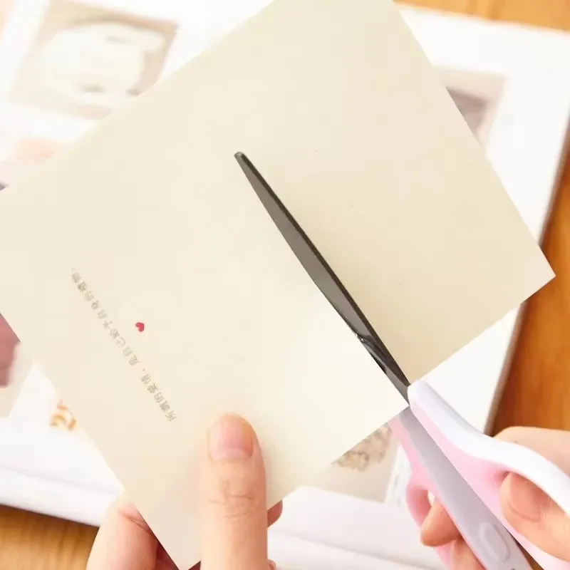 1pc PLUS Scissors Anti-stick 3D Curved Blade Highly Durable Plating Fluorine/Titanium Safety Portable Office Student DIY Tools