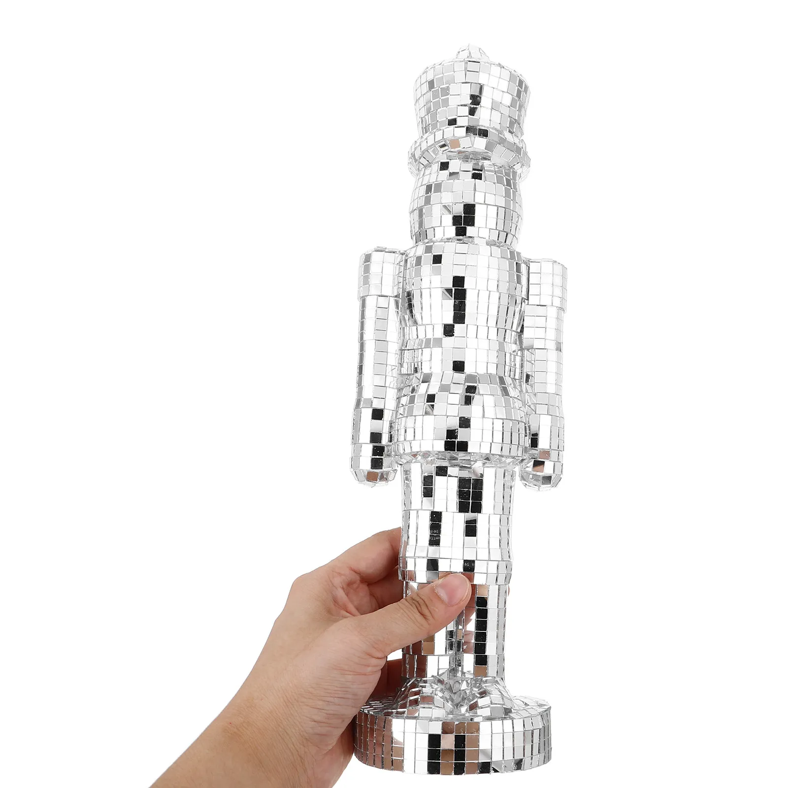 Glass Nutcracker Christmas Decoration 34 Cm Artistic Xmas Soldier Centerpiece Holiday Living Room Mantel Display Accent
