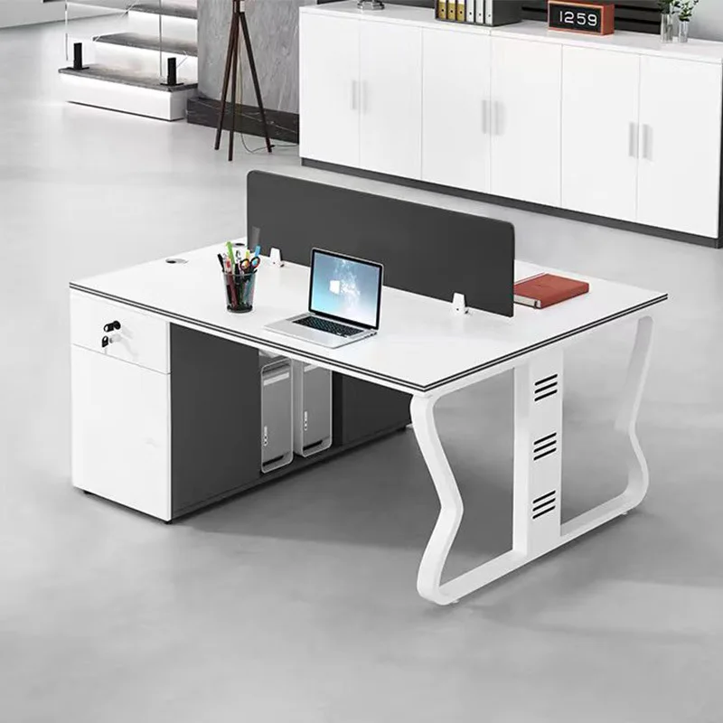 

Desk staff staff and chair combination four-person computer and chair