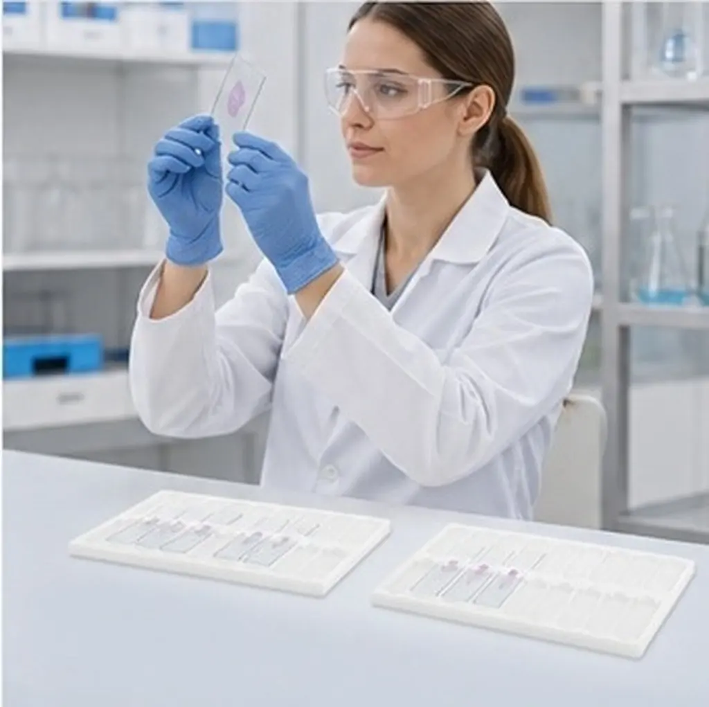 Microscope Slides Drying Rack – 2pcs Plastic Ventilated Lab Slide Holder for Fast Drying & Sample Storage