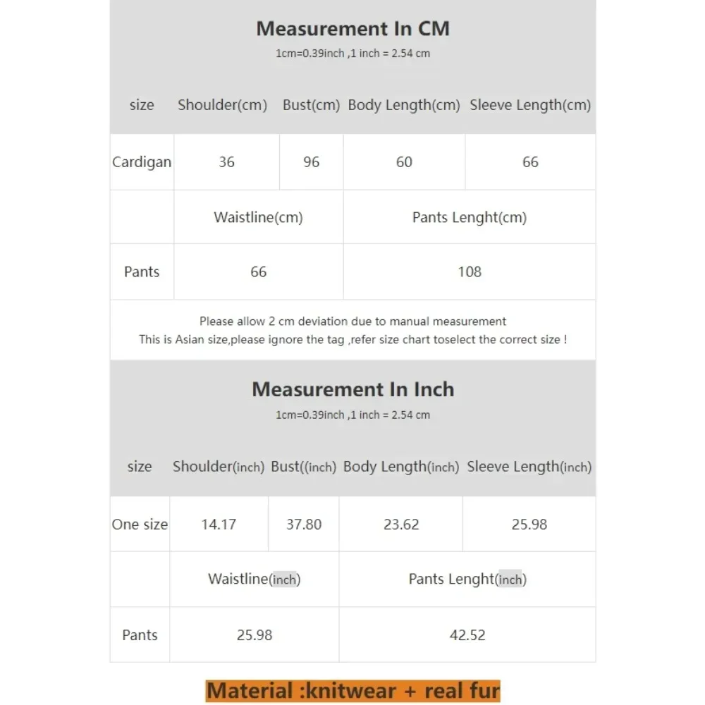 Długie spodnie Zestaw Kurtka Sweter 2024 Nowa moda Jesień Zima Sweter z dzianiny Kobiety Gruby Ciepły Prawdziwe futro lisa Płaszcz damski