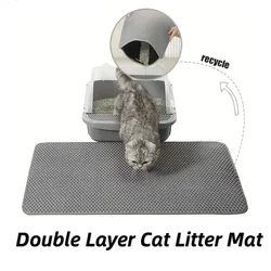 Cat Litter Mat,Double Layer Trapping Litter Box Mat,Waterproof, Urine Proof, Kitty Litter Mat,Easy Clean, Scatter Control 1pc