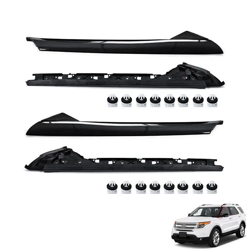 

4Pcs For 11-19 Ford Explorer Left Right Side Windshield A-Pillar Molding Trim