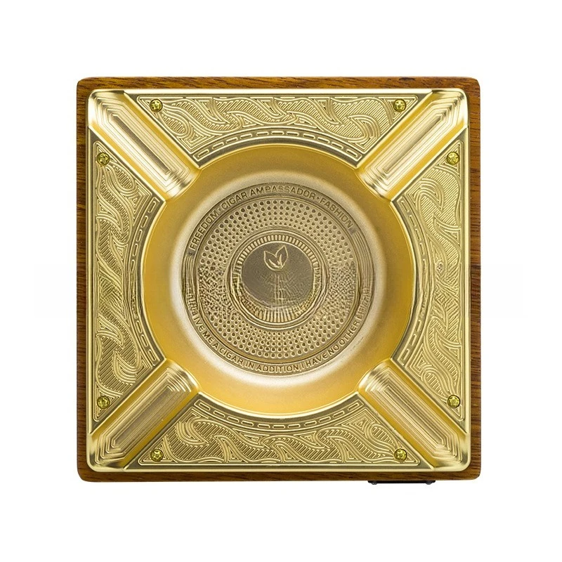 

Cigar, ashtray, zinc alloy, four smoke slots, large capacity, pineapple lattice