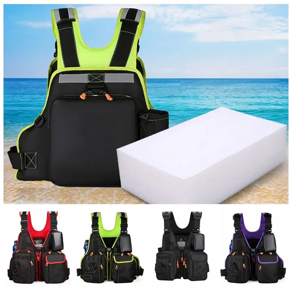 

Survival Whistle Adults Life Jacket Lifesaving Large Buoyancy Aid Safety Jacket Orange Swimming Fishing Vest Water Sports