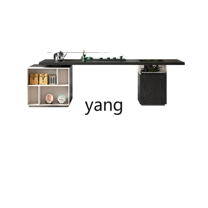 

LMM solid wood tea table can be planted bonsai boss office tea table minimalist desk dry brewing table