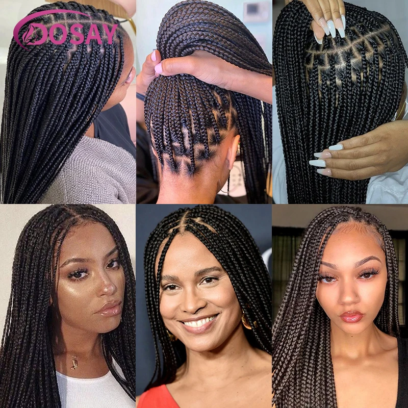 36" Synthetic Knotless Braided Wig: Full Lace Box Braids For Black Women, Stylish And Long-Lasting Braids Hair