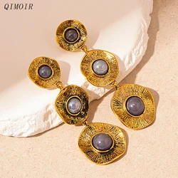 Long Drop Metal Dangle Post Earrings For Women Vintage Fashion Jewelry Trendy New Style Party Accessories Wholesale Gifts C1475