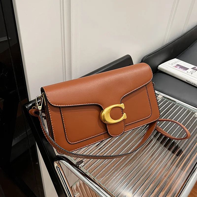 

New Underarm Women's Bag, Simple and Fashionable Versatile Oblique Span Bag, Double Compartments Clamshell Handbag.