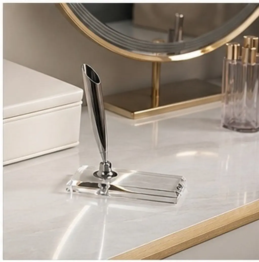 Single Dip Pen Stand Acrylic Pen Holder Stable Base Desk Organizer for Office School Vintage Style Writing Tool