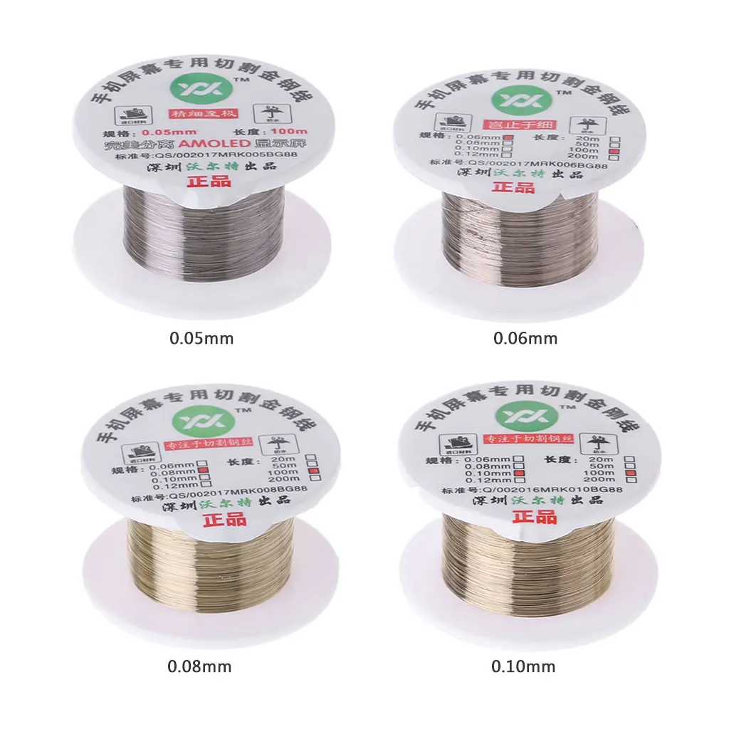 4 Sizes High Harnesss Molybdenum Cutting Wire 100m/329ft Steel Wire Super-thin Fitting for LCD Screen Repair Practical Dropship