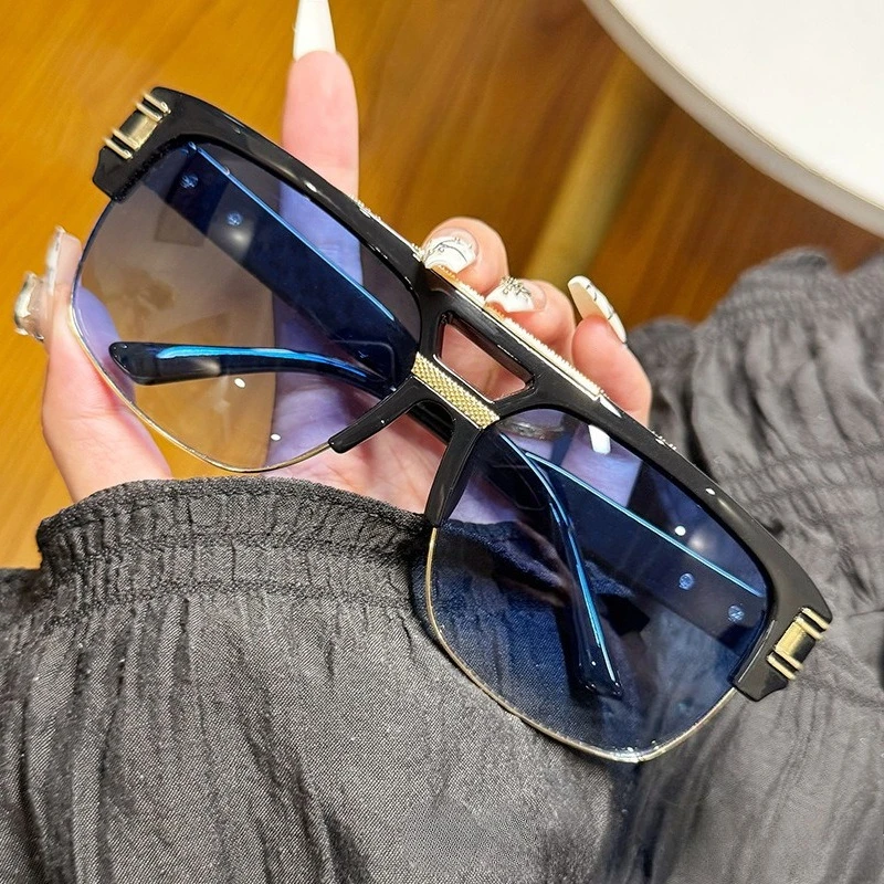 

Men's New Vintage Oversized Frame Sunglasses Unisex Fashion Outdoor Sports Sun Protection Eyewear Trendy Steampunk Sunglasses