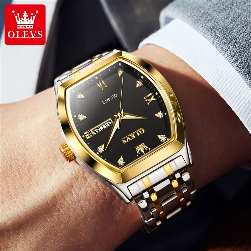 Men's OLEVS Luxury Quartz Watch, Luminous Gift Box