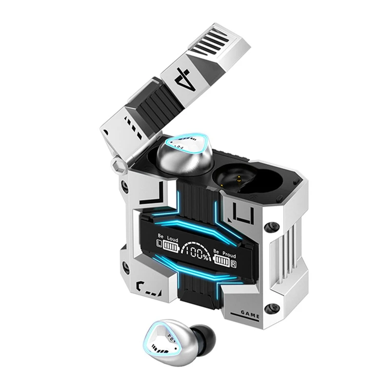 M45 Mecha-auriculares inalámbricos para videojuegos, cascos con Bluetooth 5,3, TWS, con pantalla Digital táctil, reducción de ruido, estéreo, para música, novedad