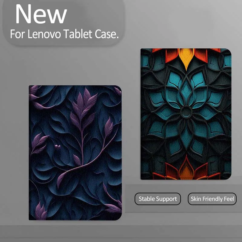 

Dark Purple Leaf Pattern Gift For Xiaoxin Lenovo Tab Pad K11 K10 M10 P11 3rd Plus Pro Legion Y700 Y900 Gen4 2 Tablet Case