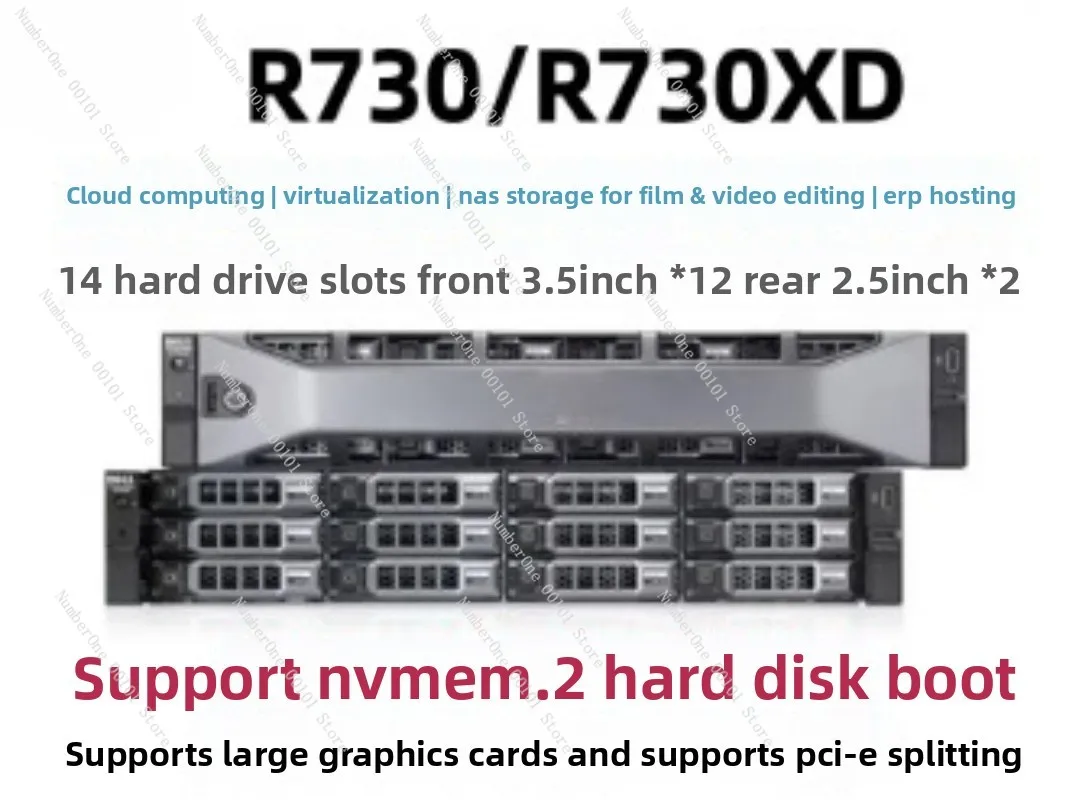 R730xd server host 2U rack-mounted virtual database cloud computing storage R730R740